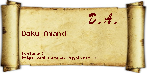 Daku Amand névjegykártya